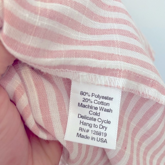 Revolve x Riller & Fount Kally Spaghetti Strap Pink & White Striped Mini XS - Picture 5 of 7